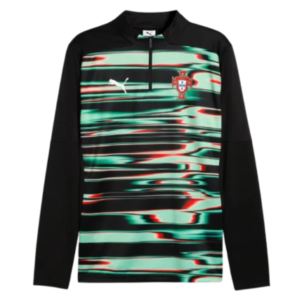 2025-2026 Portugal Prematch 1/4 Zip Top (Black)